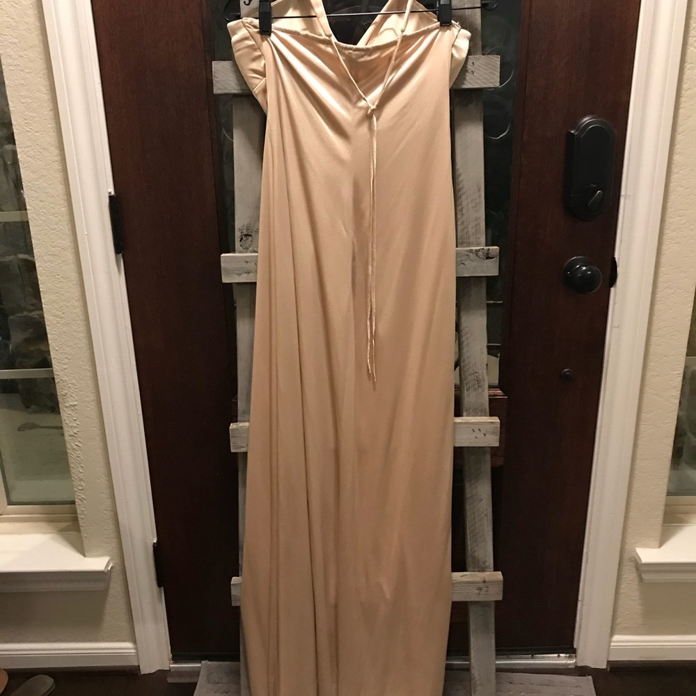 Gold halter dress